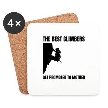 Climbing Hiking Mama Mountaineering Bouldering Mother - Coasters (set of 4) - white - Front