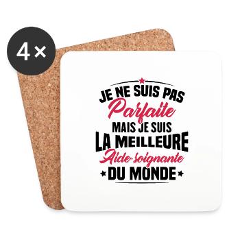 Je suis la meilleure aide soignante du monde - Dessous de verre (lot de 4) - blanc - Devant