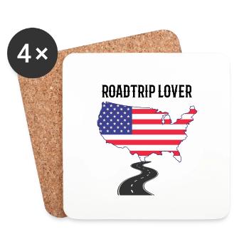 USA Roadtrip US Tour - Untersetzer (4er-Set) - Weiß - Vorne