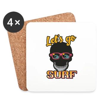 Surfen - Untersetzer (4er-Set) - Weiß - Vorne