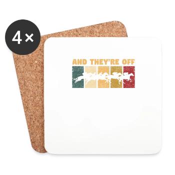 Horse Racing Fun Jockey Racer Derby Rider And - Coasters (set of 4) - white - Front
