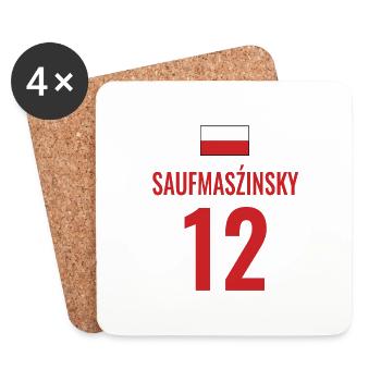 Fußball Sauf Trikot Polen Mallorca Party Gruppen - Untersetzer (4er-Set) - Weiß - Vorne