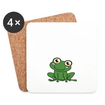 Frogs and beer, that's why I'm here - Coasters (set of 4) - white - Front