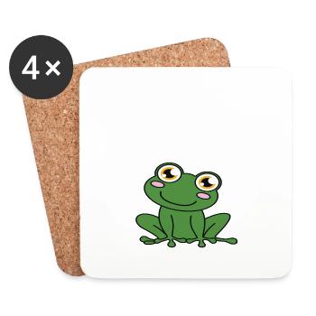 Frog mother and wine lover - Coasters (set of 4) - white - Front