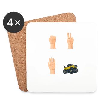 Rock Paper Scissors Nothing Bears RC Cars Remote C - Coasters (set of 4) - white - Front