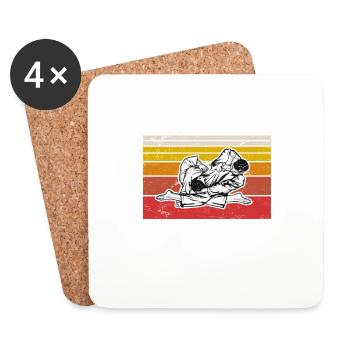 Professional Clothing Folder BJJ JuJitsu Brazilian - Coasters (set of 4) - white - Front