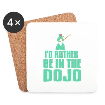 I'd Rather Be In The Dojo Awesome Aikido Tea - Coasters (set of 4) - white - Front