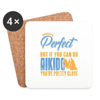 Nobody's Perfect But If You Can Do Aikido Funny - Coasters (set of 4) - white - Front