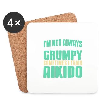 I'm Not Always Grumpy Sometimes I Train Aikido - Untersetzer (4er-Set) - Weiß - Vorne