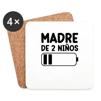 Maman De Deux Enfants - Dessous de verre (lot de 4) - blanc - Devant