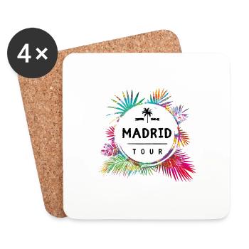 Madrid Tour Bunt - Untersetzer (4er-Set) - Weiß - Vorne