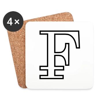 Franconian outline black - Coasters (set of 4) - white - Front