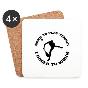 Tennis Tennis Club Tennis Rackets Tennis Players - Coasters (set of 4) - white - Front