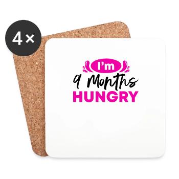 Pregnancy Funny Announcement Reveal I'm Nine - Coasters (set of 4) - white - Front