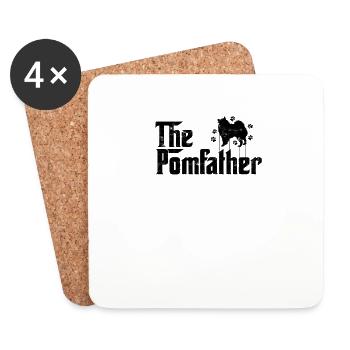 Der Pomfather - pommerscher Welpe - Untersetzer (4er-Set) - Weiß - Vorne