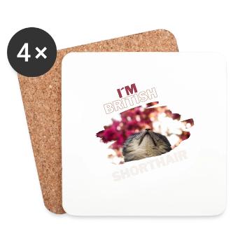 I´m British Shorthair Katze Kätzchen Lustig Girl - Untersetzer (4er-Set) - Weiß - Vorne