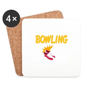 Je ne me soucie que du bowling et peut-être comme 3 personnes - Dessous de verre (lot de 4) - blanc - Devant