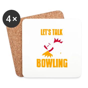 Let's Talk Bowling Awesome Bowling Designs Present - Coasters (set of 4) - white - Front