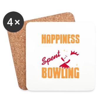 Happiness Is A Weekend Spent Bowling Funny Tee - Untersetzer (4er-Set) - Weiß - Vorne