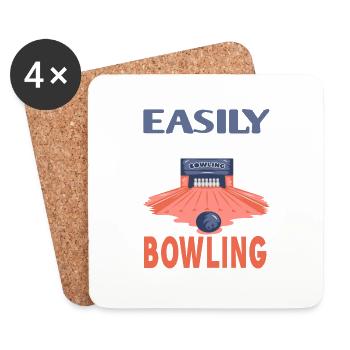 Facilement distrait par Bowling Awesome T-Shirt - Dessous de verre (lot de 4) - blanc - Devant
