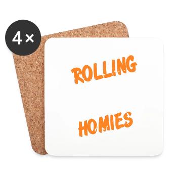 Rolling With My Homies Vintage Funny Bowling - Untersetzer (4er-Set) - Weiß - Vorne