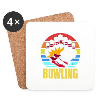 Retro Vintage Awesome Bowling Design T-Shirt - Untersetzer (4er-Set) - Weiß - Vorne