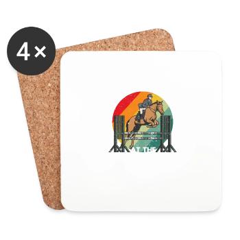 Ich wäre lieber auf der Rennstrecke Funny Horse - Untersetzer (4er-Set) - Weiß - Vorne