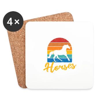 This girl runs on Jesus and riding horses - Coasters (set of 4) - white - Front