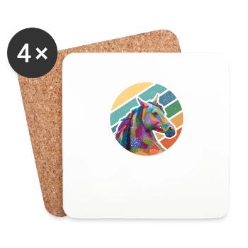 Horse lovers Riding Riding Animal lovers Horses - Coasters (set of 4) - white - Front