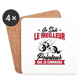 Je Suis Le Meilleur Pointeur Que Je Connaisse - Dessous de verre (lot de 4) - blanc - Devant