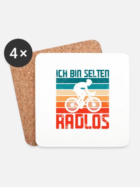 Radfahrer - Untersetzer (4er-Set) - Weiß