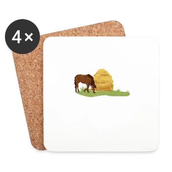 Mein Therapeut isst Heu Lustiger Pferdeliebhaber - Untersetzer (4er-Set) - Weiß - Vorne