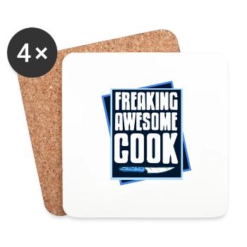 Freaking Awesome Cook Cool Drôle T-Shirt Cadeau - Dessous de verre (lot de 4) - blanc - Devant