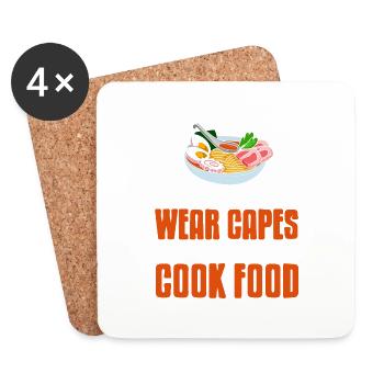 Not All Superheroes Wear Capes Some Cook Food - Coasters (set of 4) - white - Front