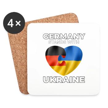 Germany supports Ukraine - Coasters (set of 4) - white - Front