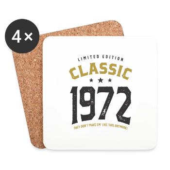 Classic 1972 - 50ème anniversaire Retro Vintage - Dessous de verre (lot de 4) - blanc - Devant