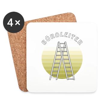BÜROLEITER - Untersetzer (4er-Set) - Weiß - Vorne