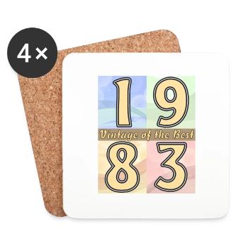 BIRTHDAY YEAR 1983 - Coasters (set of 4) - white - Front