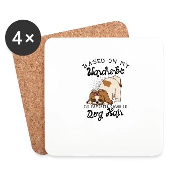 Based on my wardrobe my favorite color is dog - Coasters (set of 4) - white - Front