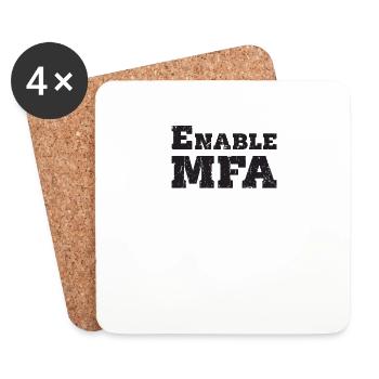 Enable MFA - cyber security - Coasters (set of 4) - white - Front