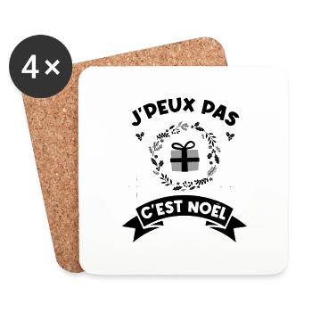 j'peux pas c'est noel noël Noël - Dessous de verre (lot de 4) - blanc - Devant