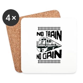 Train Transportation Locomotive Train Operator - Coasters (set of 4) - white - Front