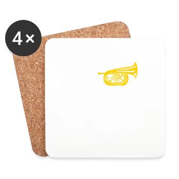 Love Trumpets Funny Trumpet Player Marching Band J - Coasters (set of 4) - white - Front