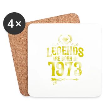 1973 légendes nées en - Dessous de verre (lot de 4) - blanc - Devant