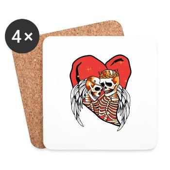 Infinite Love and Romance Gothic Bones Skeleton - Untersetzer (4er-Set) - Weiß - Vorne