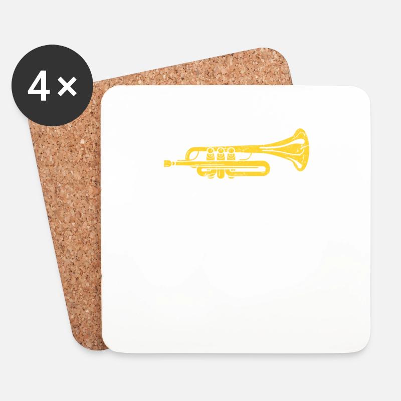 I've Got A Trumpet Funny Trumpet Player Jazz March - Untersetzer (4er-Set) - Weiß