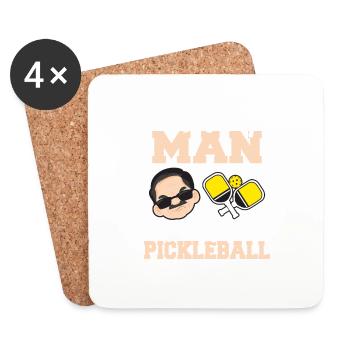 A Grumpy Man Who Loves Pickleball Funny Pickleball - Untersetzer (4er-Set) - Weiß - Vorne