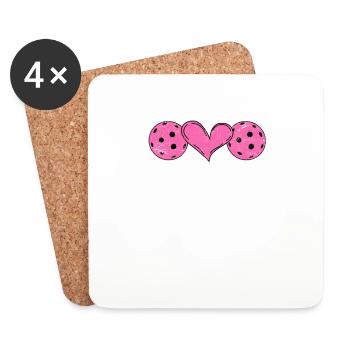Live Love Pickleball Funny Pickleball Player Women - Untersetzer (4er-Set) - Weiß - Vorne