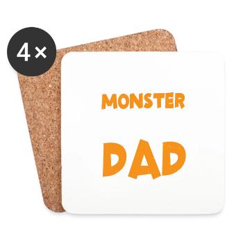 I Created A Monster And She Calls Me Dad 2 - Untersetzer (4er-Set) - Weiß - Vorne