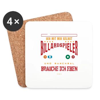 Billardspieler Billard Billardkugel - Untersetzer (4er-Set) - Weiß - Vorne